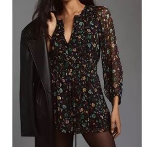 NWT ANTHROPOLOGIE Long-Sleeve Somerset Romper SIZE M
